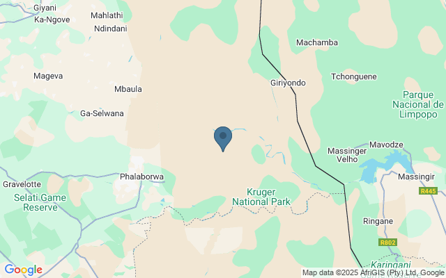 Kaart met locatie Kruger National Park